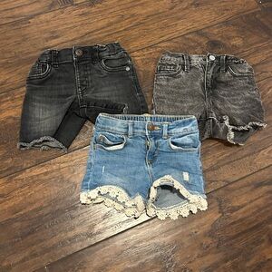 Old Navy Kids Denim Shorts Trio - Black, Gray, and Blue